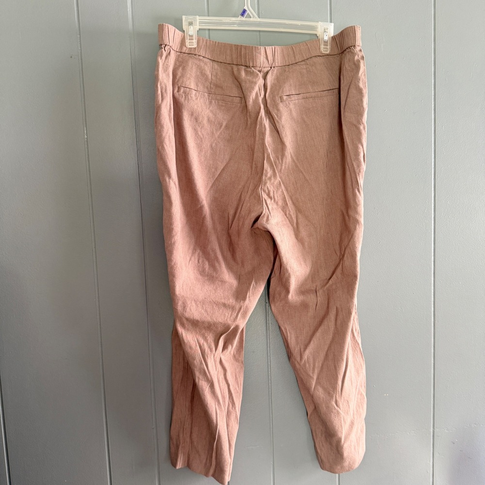 J. Jill Linen Stretch Tapered Pants XL Mauve Pink WPT218821 Rayon Spandex Blend - Picture 5 of 8